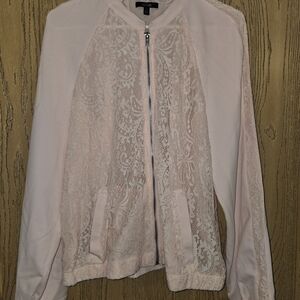 Apt. 9 Pink Lace Bomber Jacket